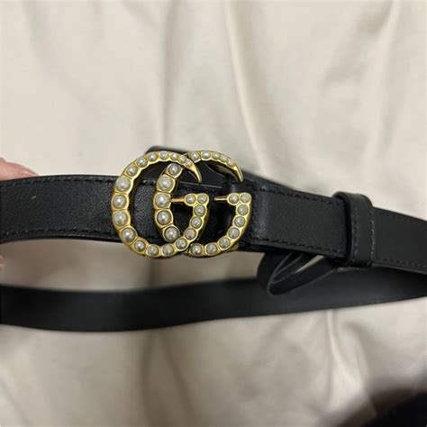 rose pearl gucci belt|Gucci pearl belt poshmark.